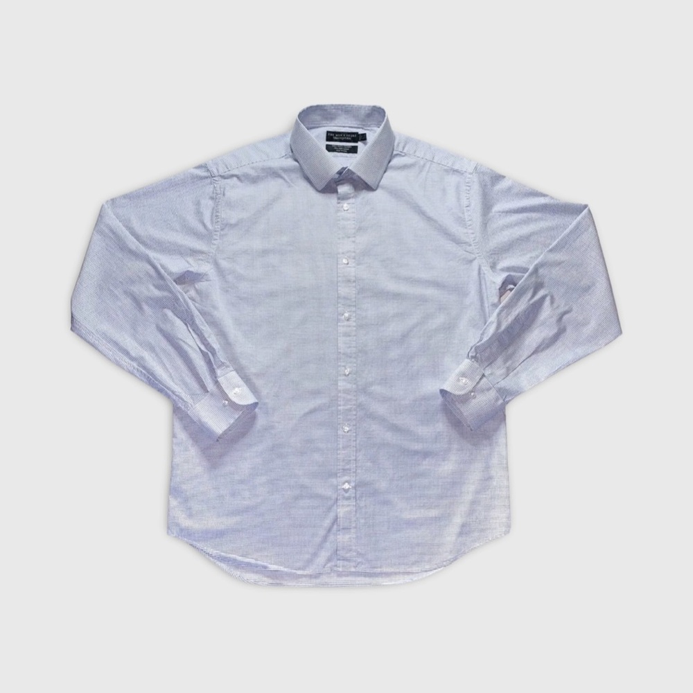 Bloomingdale’s Men’s Blue Casual Check Dress Shirt /Button Down Shirt- Sz: 16.5